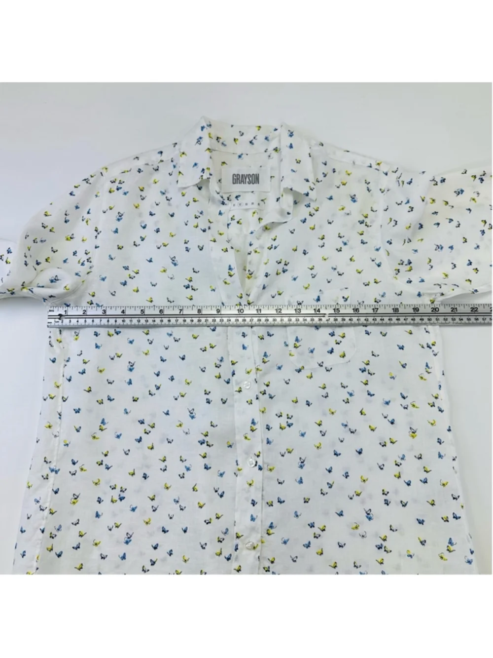 Anthro Grayson linen shirt Womens Medium Butterfly Buttondown casual Feminine - Picture 14 of 14